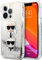 Karl Lagerfeld KLHCP13LKICGLS Hülle für iPhone 13 Pro / 13 6,1 Silber Liquid Glitter Karl&Choupette Head