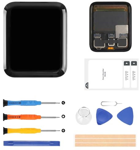 per Apple Watch Serie 3 Sostituzione dello Schermo 42mm/38mm LCD Touch per Apple Watch3 S3 Pantalla Display di Vetro Digitizer Assemblaggio Parti Kit +Strumenti +Pellicola Protettiva (38MM GPS)