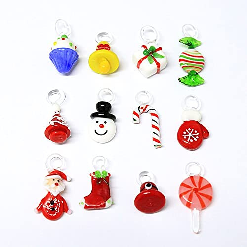Murano vetro natale albero festival domestico ornamenti festa con mini carino 12pcs uccello ciondolo fatti a mano decorazione di Natale accessori ( Color : Deep Blue , Size : High about 15cm )