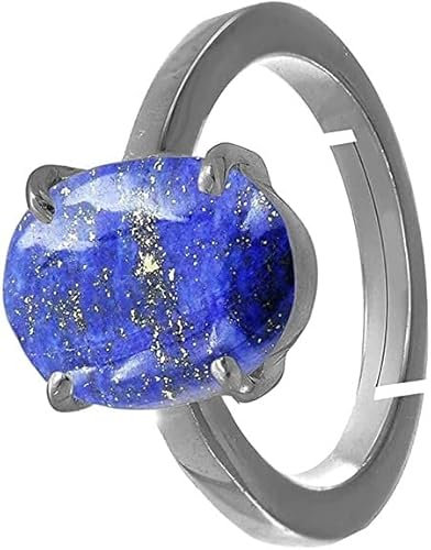 Khushbu Gems 11,25 Karat Lapislazuli-Ring, natürlicher Lapiz-Ring, originales Labor zertifiziert, blauer Lapislazuli, unbeheizt, unbehandelter Edelstein, Free, Lose Edelsteine, Lapislazuli