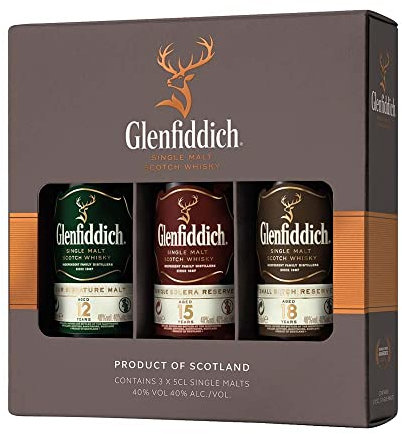 Glenfiddich Single Malt Scotch Whisky Miniature Gift Pack 3x5cl