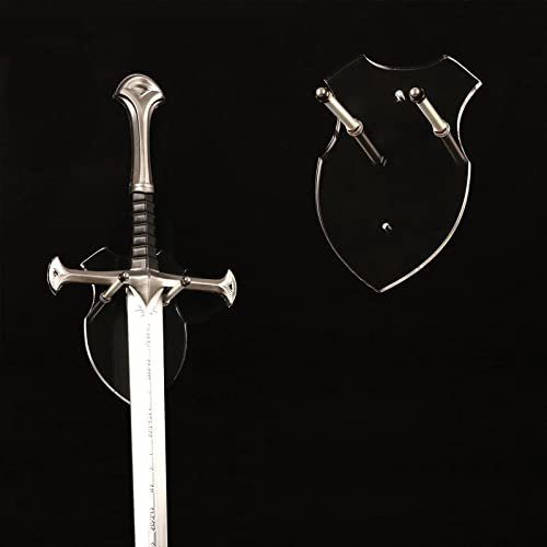 Schwert-Wandhalterung, Schwertständer, Wandhaken, Displayaufhänger, Wandhalterung für Schwert, Dolch, Axt, Schlüsselblatt, kein Schwert, vertikale Anzeige (transparent, 1 Set)