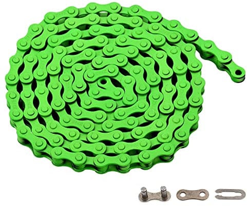 zonkie Fahrrad Kette 1-Fach 1/2 x 1/8 Inch, 122 Glieder (Grün)