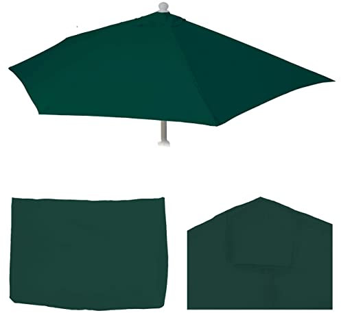 Mendler Ersatz-Bezug für Sonnenschirm halbrund Parla, Sonnenschirmbezug Ersatzbezug, 270cm Stoff/Textil UV 50+ 3kg - grün