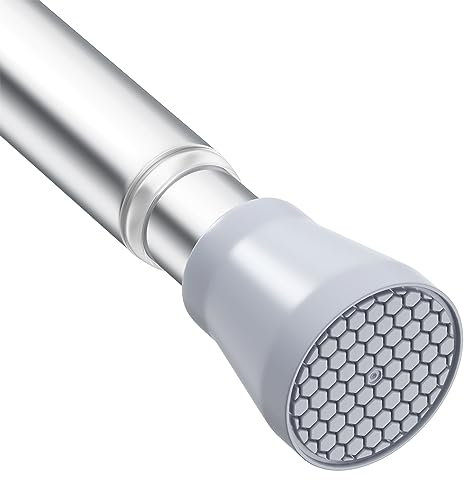 AIZESI 1 Stück Gardinenstange ohne Bohren 85-150cm Ø22mm Teleskopstange Vorhangstange Duschvorhangstange Spannstange Verstellbare Gardinenstange Klemmstange für Gardinen, Badezimmer, Silber