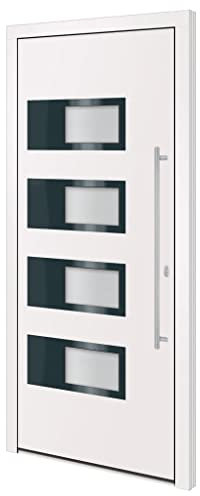 vidaXL Porta Ingresso Bianca 100x210 cm in Alluminio e PVC