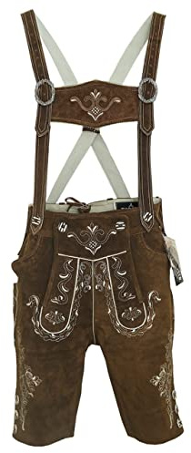 Trachten Lord Oktoberfest Lederhose Trachten Lederhose Herren Lederhose bayrische Lederhosen Traditionelle Lederhose mit Hosenträger Gr.46 bis 64