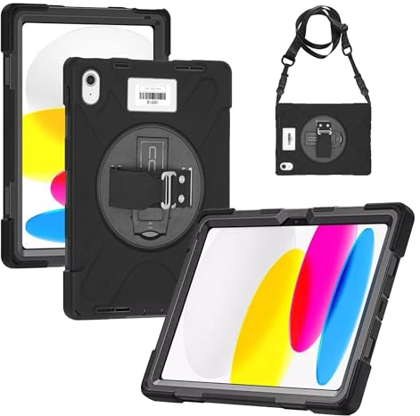 CODi Rugged iPad Case 11 (A16)/iPad 10.9 (10. Generation) | Heavy-Duty Stoßschutz, 360° Abdeckung, Ständer & Handschlaufe
