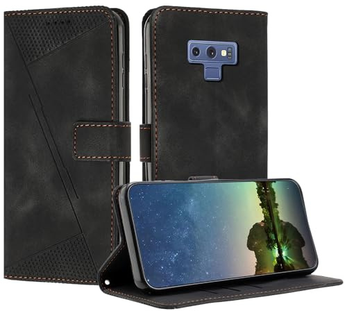 Mo-Beauty Funda para Samsung Galaxy Note 9, Carcasa de Cuero PU Magnético Caso a Libro Magnético Soporte Plegable Flip Antigolpes Protectora Funda para Samsung Note 9 - Negro