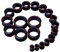 Longbeauty 20er Set/10 Paare Hart Silikon Tunnel Set Dehnungsset Ohr Piercing Schmuck Double Flared Stretching Expander 6MM-25MM, Schwarz/Rot