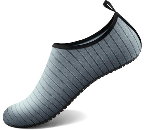 Homitem Wasserschuhe für Damen und Herren, Aqua-Socken, Schwimmen, Strand, Pool, Fluss, Slipper, Barfuß, schnelltrocknend, Urlaub, Kreuzfahrt, Zubehör für Yoga, Kajak, Sport, grau dunkel, 10-11