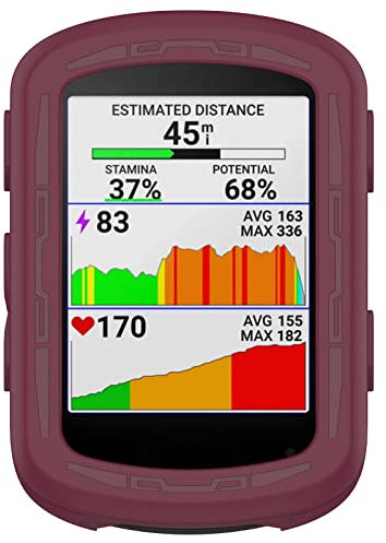Maucoray Protective Case Compatible for Garmin Edge 840/Edge 540 Cycling Computer, Soft Silicone Bike Protector Bumper Cover (Wine Red)