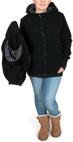 Giacca Con Cappuccio Marsupio Cappotto A Canguro 3 in 1 Morbido E Confortevole Da Donna Con Cerniera Top in Gravidanza Per Neonati,001,XXL