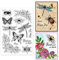 INFUNLY Transparente Insekten-Stempel 6.3x4.3 Schmetterling Libelle Biene Transparenter Silikonstempel Blumenkäfer Gummistempel Für DIY Scrapbooking Geburtstag Fotoalbum Weihnachtskarten Journaling
