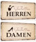 2er WC Schild Set HERREN und DAMEN 30x15cm - Blechschilder Retro Toilette Metallschild mit Spruch - Bad Gästebad klo Toilettenschild Wand-Schild Dekoration Zubehör