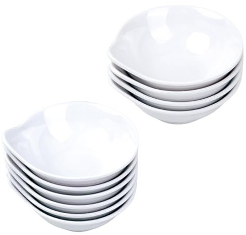 Granvoo 10pcs Petits Bols à Sauce, Bol à Trempette Rond, Bol à Confiture, Mini Bols de Service, Ensemble de Bols à Tremper, pour Trempettes et Sauces, Vinaigre, Ketchup, Condiments, Tapas (Blanc)