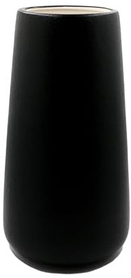 Keramik Vase Schwarz 20cm Hoch Gefrostete Oberfläche, Blumenvasen Modern für Tischdeko Innenbereich, Deko Vasen für Pampasgras, Boho Vase für Frische Blumen Trockenblumen