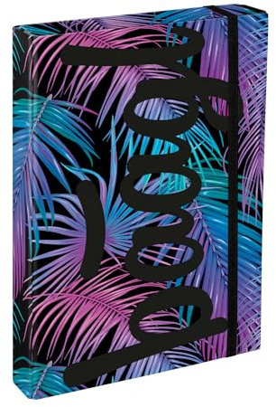 Baagl Heftbox für Schulranzen - Heftmappe A4 JUMBO für Kinder mit Gummiband und Innenklappen - Sammelmappe, Sammelbox mit Gummizug für Jungen (Palm)