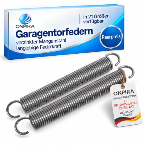 Onpira® 2x Universal Garagentor Feder in 21 Größen verzinkt | In Erstausrüster Qualität! zur Auswahl Garagentorfedern Garage Zugfeder 610x44x5,5mm / Zugkraft: 116kg