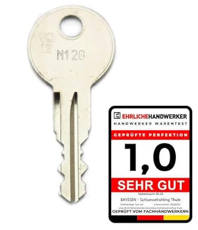 Thule Ersatzschlüssel N240 - Hochwertiger Ersatz Schlüssel für Dachboxen & Fahrradträger