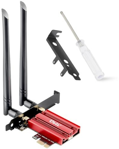 WLAN Karte 6e 5400Mbit/s mit Bluetooth 5.3, AX5400 (max 2400 Mbit/s 6 GHz, max 2400 Mbit/s 5 GHz und max 574 Mbit/s 2,4 GHz) WLAN PCIe Netzwerkkart für PC Windows 11/10(64bit)