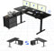 FLEXISPOT Höhenverstellbarer Schreibtisch elektrisch höhenverstellbar, L-förmig mit Schubladen&Stauraum umkehrbar, ergonomischer Steh-Sitz Tisch 160 x 70 cm schwarz