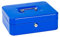 Jssmst Cash Box with Keys: 10 inch Money Box with Coin Tray - Lockable Money Tin for Petty Cash Coins Notes Lock Metal Safe Box with 2 Keys, Blue