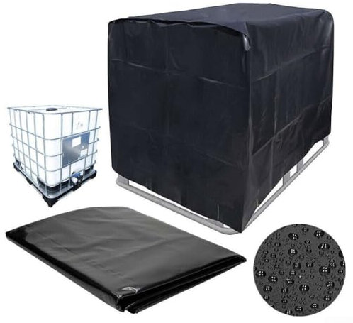 HEBEOT IBC Tankabdeckung Wasserdichte Regenwassertankabdeckung IBC oberirdische Wassertankabdeckung für 1000L Wasserspeichertank 120x100x116
