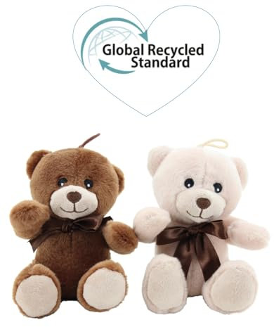 Sweety Toys 14729 Teddybär 2er Set aus recyceltem Material- nachhaltige Plüschtiere zum Kuscheln aus recycelten Plastikflaschen- Die umweltfreundlichen Kuscheltiere!