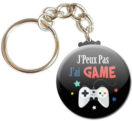 J'peux pas j'ai Game Porte Clés Chaînette 3,8 centimètres Idée Cadeau Accessoire Fête Noel Anniversaire Remerciement Humour Jeux Vidéo