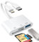 CULGC SD Card Reader, SD Card Adapter for iPhone, iPad, Memory Card Reader with Lightning and USB C Camera Adapter, Supports SD/Micro SD/USB 3.0, No App Driver Required