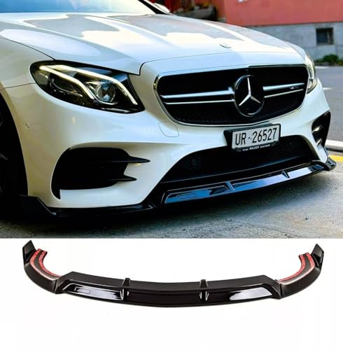For Auto Perfectionists UK Front Splitter Spoiler Lip Compatible With Mercedes E Class W213 E43 E53 AMG Line 2016-2020 ABS Gloss Black