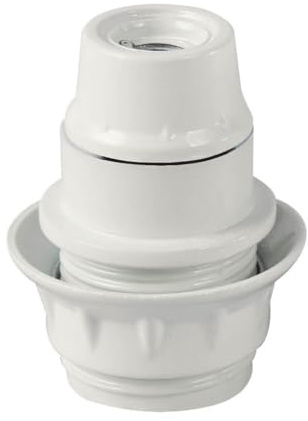 Lampenfassung, Bakelit, halbrund, E14, weiß, ideal für Innenbeleuchtung und individuelle Dekoration.