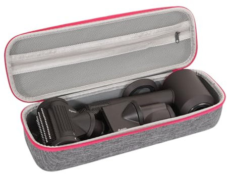 Hosoncovy Custodia da viaggio per asciugacapelli e ugelli Dyson Supersonic (solo borsa vuota), Grigio e rosa., Custodia per il trasporto