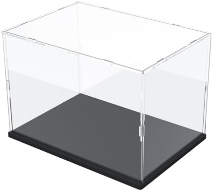 DuvinDD Acryl Vitrine für LEGO Star Wars Diorama für LEGO Aston Martin - -20 x 30 x 20 cm Transparente Staubschutzbox mit Schwarzem Sockel | Sammlerstücke staubdicht Schutz Vitrine
