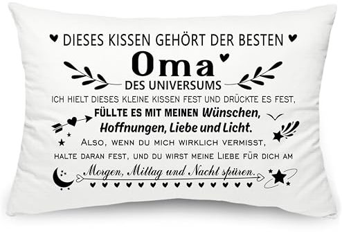 Yufansd Oma Geschenk Oma Großmutter Kopfkissenbezug Dieses Kissen gehört der besten Oma Geburtstagsgeschenk Deko für Kissen Andenken Kissenhülle 1 Stück 50x75 (Oma)