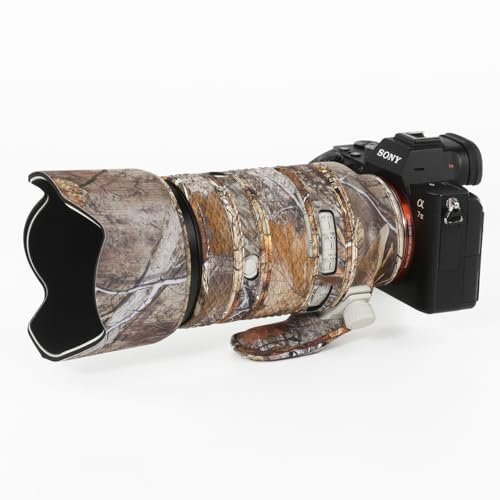 CHASING BIRDS Camouflage Waterproof Lens Coat for SONY FE 70-200mm F4 Macro G OSS II Rainproof Lens Protective Cover (Forest Camouflage, With 2.0X TC (SEL20TC))