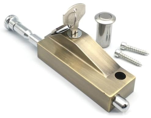 Kznifmk Drehtürriegel, Türrahmen, Türschloss, Doppeltür, Federriegel, Diebstahlsicherung, Ineinander Greifende Heim-Hardware-Dekoration B