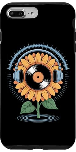 Girasol Plant Dj Con Auriculares Vibrantes Carcasa para iPhone 7 Plus/8 Plus