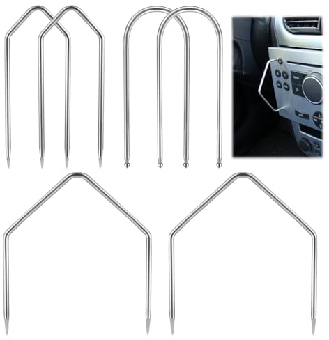 6 PCS Autoradio Entriegelungswerkzeug,Autoradio Ausbauwerkzeug | V Förmiger Edelstahl Autoradio Entriegelungsschlüssel Universal Entriegelungsschlüssel Radio DIN-Freigabetasten