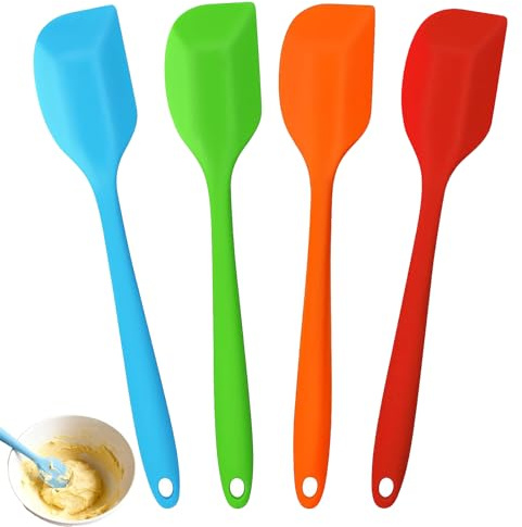 4 PCS Silicone Spatulas for Cooking, Spatula Silicone, Spatula Set, Non-Stick Baking Small Spatulas, Heat Resistant, for Mixing Stirring Scraping(28 * 5.4cm)