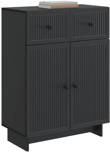 vidaXL Sideboard Schwarz 66 x 34,5 x 90 cm Holzwerkstoff