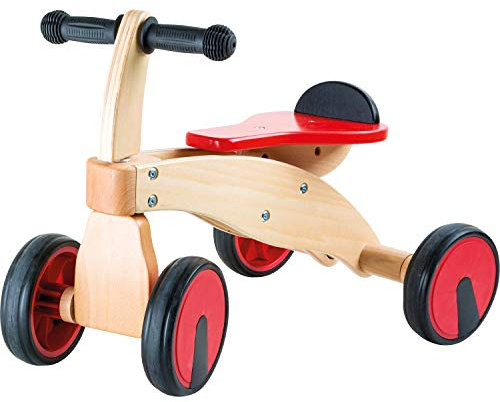 small foot Rutscher Roter Raser aus Holz, mit Gummibereifung und Gummigriffen, ab 12 Monaten, 10233, Groß