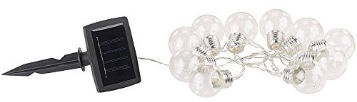 Lunartec Solarketten: Solar-LED-Lichterkette mit 10 LED Glühbirnen, 1,8 Meter, IP44 (Solarketten Outdoor, Lichterkette Balkon, Weihnachtsbaum)