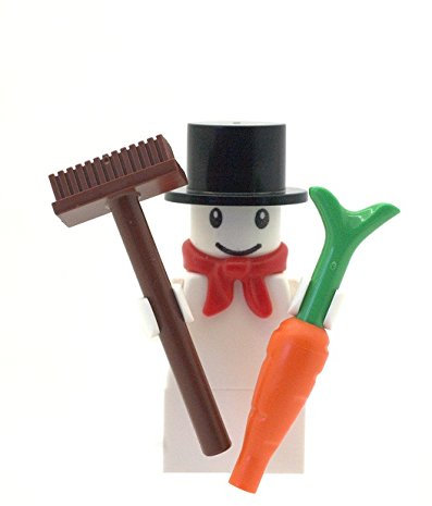 LEGO Christmas Snowman Minifigure With Top Hat & Brush & Carrot