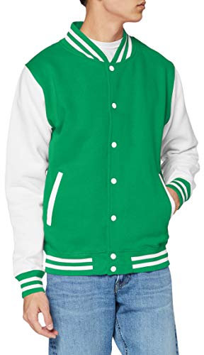 AWDis JH043MOXN / BURM, Men's Jacket, Multicolored (Kelly Green/White), Large