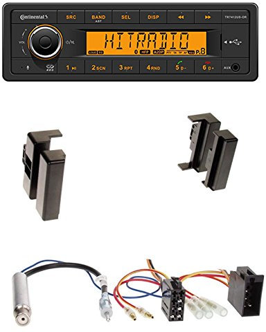 Einbauset: Autoradio Continental TR7412UB-OR Bluetooth RDS USB MP3 + 1-DIN Radioblende Radio Blende schwarz für Audi A4 B5 (8D) 11/1994-01/1999 Limousine Audi A4 B5 (8D) 01/1996-01/1999