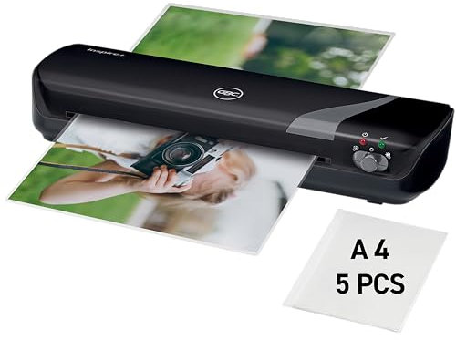GBC Inspire+ Laminiergerät A4 für den Heimgebrauch, für Visitenkarten-Größe bis zu DIN A4, Heiß- und Kaltlaminieren, Schwarz, 4402075EU