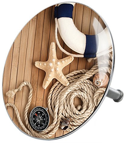 Sanilo Badewannenstöpsel Maritime, Stöpsel für die Badewannen deckt den kompletten Abflussbereich ab, universal mit Motiv