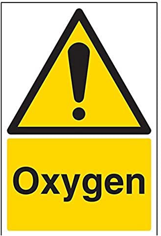 vsafety Schilder 6 a005au-s Oxygen Achtung Substanz und chemischen Schild, selbstklebend, Portrait, 200 mm x 300 mm, schwarz/gelb